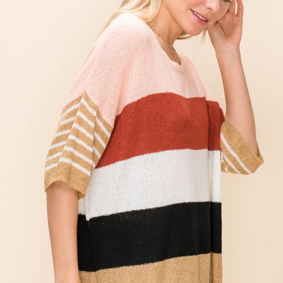 NWT Color Block Oversized Top - Picture 2 of 5
